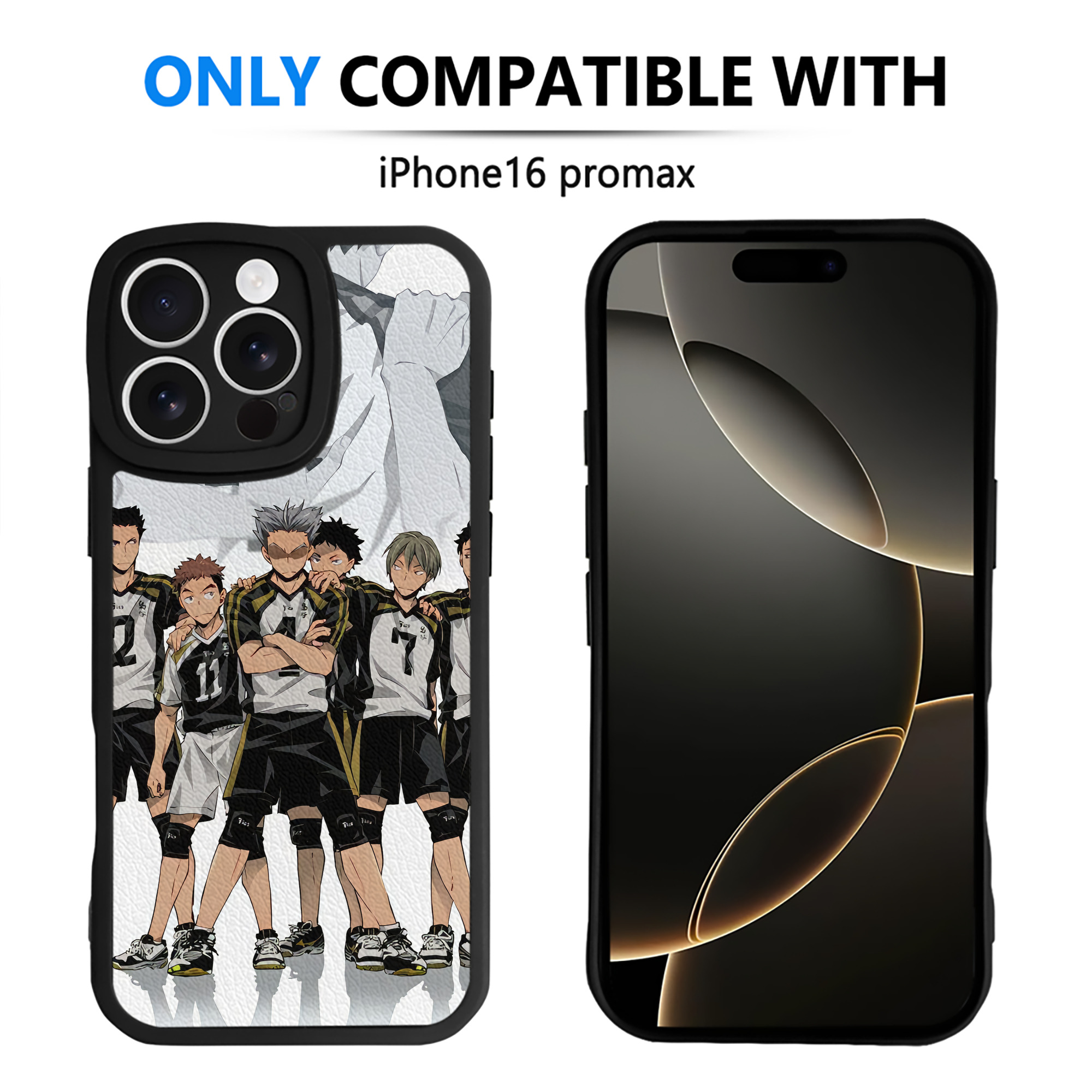 （画像用） ハイキュー!! Haikyu!! 【iPhone 16シリーズ対応】シリコンスマホケース（レザー調） 材質：シリコン